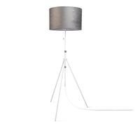 Paco Home Lampada Da Terra Salotto Altezza Regolabile 121,5 A 176,5 cm Interruttore Treppiede Velour Paralume Monocolore Cavo 2,5m E27
