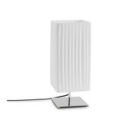 Paco Home Lampada Da Terra Tavolo Soggiorno Comodino Paralume In Tessuto Legno Moderno Uni, Colore:Bianco, Tipo di lampada___Colore:Lampada da tavolo - Cromo