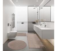 Paco Home Moderno Tappetino Bagno Tappeto Bagno Shaggy Morbido Diverse Grandezze e Colori, Dimensione:40x55 cm, Colore:Marrone