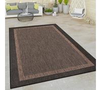 Paco Home Moderno tappeto per interni ed esterni dal tessuto piatto con bordature e motivo orientale, antracite, Dimensione:160x220 cm