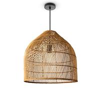 Paco Home Sospensione Soggiorno Boho Lampade A Cesto Rattan Sala Da Pranzo Lampada Carta E27, Tipo di lampada:Luce a sospensione - Tipo 1, Colore:Beige (Ø44 cm)
