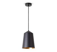 Paco Home Sospensione Soggiorno Tavolo Da Pranzo Cucina Paralume Lampada Design Industriale Cavo Tessuto E27, Tipo di lampada: Luce a sospensione - Nero, Colore:Oro (Ø19.5 cm)