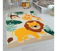 Paco Home Tappeti da gioco a pelo corto colorati per camerette dei bambini con diversi motivi, Dimensione:120x160 cm, Colore:Beige 3