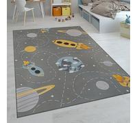 Paco Home Tappeti da gioco a pelo corto colorati per camerette dei bambini con diversi motivi, Dimensione:120x160 cm, Colore:Grigio 5