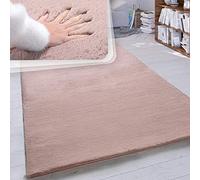 Paco Home Tappeto a Pelo Lungo Shaggy Morbido per Soggiorno e Camera da Letto Finto Pelliccia Moderna e Soffice Monocolore, Dimensione:60x90 cm, Colore:Pink