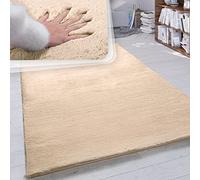 Paco Home Tappeto a Pelo Lungo Shaggy Morbido per Soggiorno e Camera da Letto Finto Pelliccia Moderna e Soffice Monocolore, Dimensione:120x160 cm, Colore:Sable