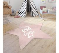 Paco Home Tappeto Bambini Femmine Maschi Tappeto Cameretta Stelle Moderno Con Scritta, Dimensione:Forma a stella da 150 cm, Colore:Pink