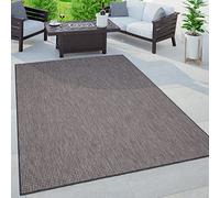Paco Home Tappeto Cucina Da Esterno Salotto Moderno Balcone Terrazo Motivo Boho Monocolore Screziato, Dimensione:80x250 cm, Colore:Antracite