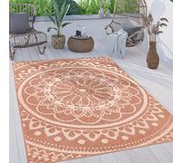 Paco Home Tappeto Cucina Da Esterno Salotto Moderno Balcone Terrazo Motivo Persiano Marocco Etnico Mandala, Dimensione:80x250 cm, Colore:Abricot