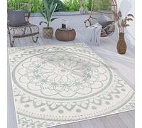 Paco Home Tappeto Cucina Da Esterno Salotto Moderno Balcone Terrazo Motivo Persiano Marocco Etnico Mandala, Dimensione:200x280 cm, Colore:Turchese
