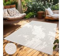 Paco Home Tappeto Cucina Da Esterno Salotto Moderno Balcone Terrazo Motivo Scandinavo Motivo Boho Monocolore, Dimensione:200x290 cm, Colore:Crema 3