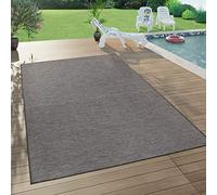 Paco Home Tappeto da esterni per il balcone o la terrazza nei colori pastello grigio rosa e verde dal tessuto piatto, Dimensione:120x160 cm, Colore:Grigio