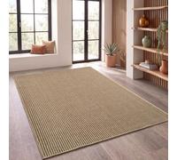Paco Home Tappeto in iuta per interni-esterni - Naturale e nero, robusto ed elegante, ideale per il terrazza e il soggiorno, Beige 4, 200x290 cm