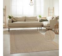 Paco Home Tappeto in iuta per interni-esterni - Naturale e nero, robusto ed elegante, ideale per il terrazza e il soggiorno, Dimensione:200x290 cm, Colore:Beige