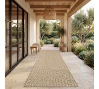 Paco Home Tappeto in iuta per interni-esterni - Naturale e nero, robusto ed elegante, ideale per il terrazza e il soggiorno, Beige 5, 80x250 cm