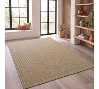Paco Home Tappeto in iuta per interni-esterni - Naturale e nero, robusto ed elegante, ideale per il terrazza e il soggiorno, Beige 3, 120x170 cm