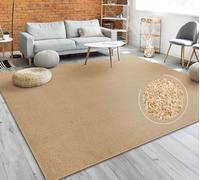 Paco Home Tappeto Pelo Corto, Lavabile, Monocolore, Semplice e Moderno, per Soggiorno, Camera da Letto e Ingresso, Dimensione:140x200 cm, Colore:Oro