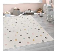 Paco Home Tappeto per bambini cameretta bambine bambini diversi motivi e dimensioni, Dimensione:Ø 120 cm tondo, Colore:Grigio-Beige