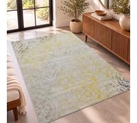 Paco Home Tappeto per esterni, per il balcone, a pelo corto, dall'aspetto orientale, in diversi colori e grandezze, Dimensione:80x150 cm, Colore:Giallo