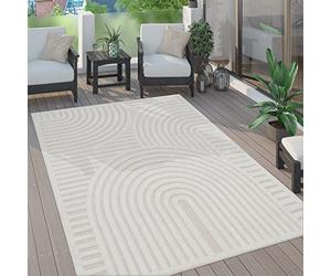 Paco Home Tappeto per esterni resistente al tempo e duraturo, design moderno Boho con effetto 3D, stile Skandi, UV-resistente e robusto per balcone, giardino, soggiorno e cucina, dimensioni: 200 x 280