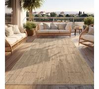 Paco Home Tappeto Per Esterni Resistente Alle Intemperie Balcone Corridoio Soggiorno Design Astratto Geometrico Effetto Beige, Dimensione:240x340 cm