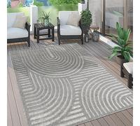 Paco Home Tappeto per esterni, resistente alle intemperie e durevole, moderno design bohémien con effetto 3D, effetto skandi, resistente ai raggi UV e robusto, per balcone, giardino, soggiorno e