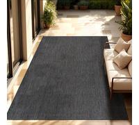 Paco Home Tappeto Per Esterno Balcone Terrazza Tappeto Cucina Monocolore Mélange, Dimensione:140x200 cm, Colore:Antracite