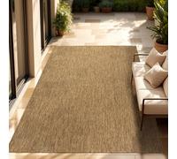Paco Home Tappeto Per Esterno Balcone Terrazza Tappeto Cucina Monocolore Mélange, Dimensione:140x200 cm, Colore:Caffè