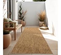 Paco Home Tappeto Per Esterno Balcone Terrazza Tappeto Cucina Monocolore Mélange, Dimensione:60x100 cm, Colore:Caffè