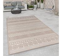 Paco Home Tappeto Per Esterno Da Balcone Terrazza Tappeto Cucina Moderno Boho Etnico, Dimensione:120x160 cm, Colore:Beige