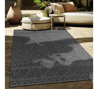 Paco Home Tappeto Per Esterno Da Balcone Terrazza Tappeto Cucina Moderno Boho Etnico, Dimensione:240x340 cm, Colore:Antracite 2