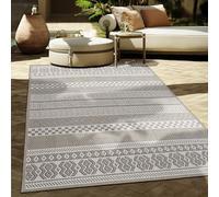 Paco Home Tappeto Per Esterno Da Balcone Terrazza Tappeto Cucina Moderno Boho Etnico, Dimensione:60x100 cm, Colore:Beige