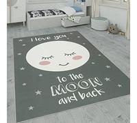 Tappeto per i bambini, tappeto per la camera dei bambini con stelle, luna e moti