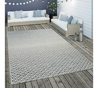 Paco Home Tappeto per interni ed esterni a tessuto piatto con design a rombi scandinavo dal motivo geometrico in grigio, Dimensione:80x150 cm