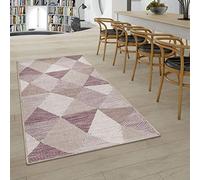 Paco Home Tappeto per interni ed esterni in tessuto piatto e design a rombi con motivo geometrico lilla, Dimensione:120x170 cm