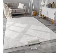 Paco Home Tappeto Salotto e Camera da Letto Moderno a Pelo Corto - Morbido, Lavabile, Antiscivolo, in Finta Pelliccia, Dimensione:80x150 cm, Colore:Bianco