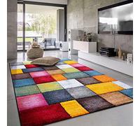 Paco Home Tappeto Salotto Moderno Pelo Corto Moderno Motivo Geometrico 3D, Dimensione:160x230 cm, Colore:Multicolore
