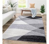 Paco Home Tappeto Salotto Moderno Soggiorno Pelo Corto Motivo Astratto Motivo Geometrico Onde, Dimensione:80x150 cm, Colore:Grigio 2