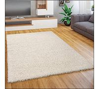 Paco Home Tappeto Salotto Moderno Soggiorno Pelo Lungo Peloso Monocolore Moderno Tappeto Morbido, Dimensione:140x200 cm, Colore:Avorio (Crema)
