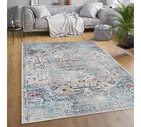 Paco Home Tappeto Salotto Moderno Soggiorno Tessuto Liscio Moderno Persiano Marocco Motivo Ornamenti Vintage Lavabile, Dimensione:140x200 cm, Colore:Multicolore 4