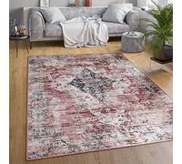 Paco Home Tappeto Salotto Moderno Soggiorno Tessuto Liscio Moderno Persiano Marocco Motivo Ornamenti Vintage Lavabile, Dimensione:200x280 cm, Colore:Rosso