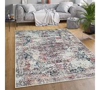 Paco Home Tappeto Salotto Moderno Soggiorno Tessuto Liscio Moderno Persiano Marocco Motivo Ornamenti Vintage Lavabile, Dimensione:120x160 cm, Colore:Multicolore