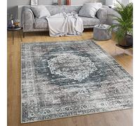Paco Home Tappeto Salotto Moderno Soggiorno Tessuto Liscio Moderno Persiano Marocco Motivo Ornamenti Vintage Lavabile, Dimensione:80x150 cm, Colore:Grigio