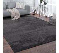Paco Home Tappeto Salotto Pelo Corto Monocolore Design Moderno Morbido Grigio Antracite, Dimensione:140x200 cm