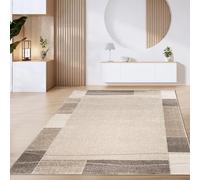 Paco Home Tappeto Salotto Pelo Corto Vintage Motivo Moderno Geometrico Marrone Beige, Dimensione:240x340 cm, Colore:Marrone 3