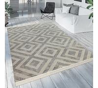 Tappeto scandinavo in grigio per balcone, terrazza o da esterno con motivo a rom