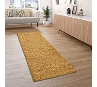 Paco Home Tappeto Shaggy a pelo lungo morbido e soffice per il soggiorno, resistente e robusto, Dimensione:70x250 cm, Colore:Giallo