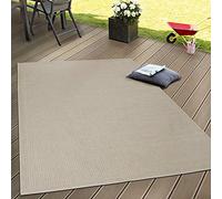 Paco Home Tappeto Tessitura Piatta Esterno E Interno Tappeti Terrazze Look Naturale Beige, Dimensione:140x200 cm