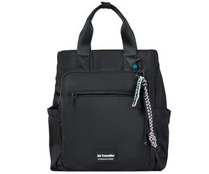 PACO MARTINEZ Zaino da Donna con Tasca per Computer da 13", 1 Scomparto Ampio e 5 Tasche, Espandibile, Cintura per Fissaggio al Trolley della Valigia, Nylon Colore Nero