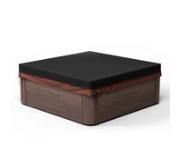 Pacok Copertura quadrata per vasca idromassaggio, impermeabile, in tessuto Oxford 600D, con coulisse, copertura antipolvere per vasca idromassaggio all'aperto, con presa d'aria, nero e marrone (230 x